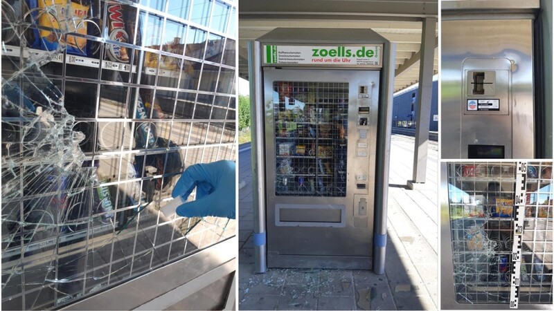 Unbekannte haben am Moosburger Bahnhof einen Snackautomaten beschädigt.