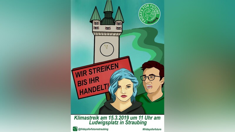 Für Fridays For Future Straubing wurden eigene Poster gezeichnet.