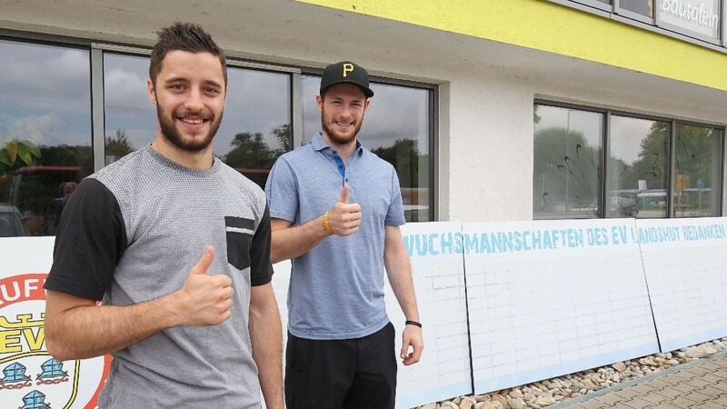 Unterstützen die Aktion "400 für den Nachwuchs" des EV Landshut: Die NHL-Stars Tobias Rieder (links) und Tom Kühnhackl.