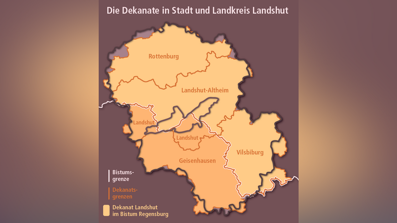 Die Dekanate in Stadt und Landkreis Landshut.
