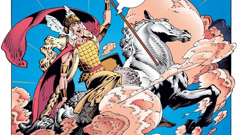 Im Comic kein Problem: Brünnhilde reitet mit ihren Walküren-Schwestern durch die Lüfte.