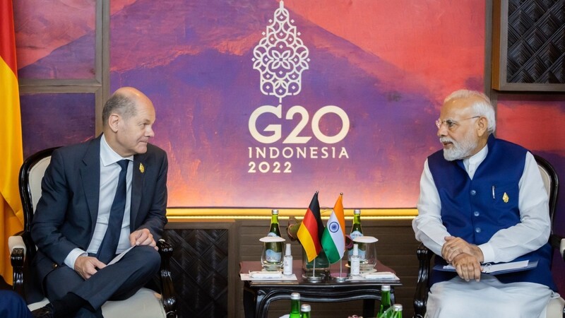 Zum letzten Mal trafen Bundeskanzler Olaf Scholz (l.) und Narendra Modi, Premierminister von Indien, beim G20-Gipfel zu einem bilateralen Gespräch.