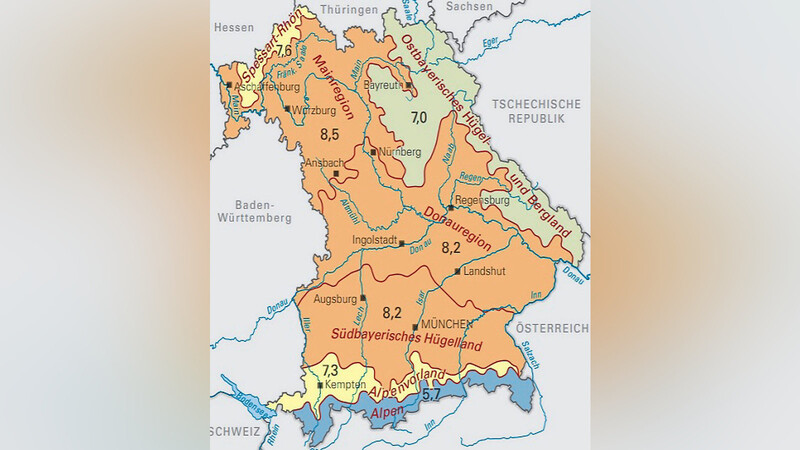 Bayerns Klimaregionen