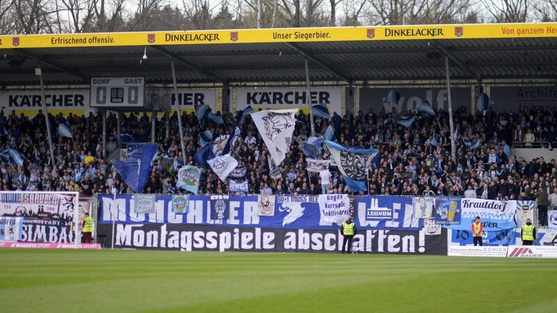 Volle Unterstützung! Wie in der vergangenen Saison werden auch dieses Jahr wieder jede Menge Fans des TSV 1860 zum Auswärtsspiel nach Großaspach reisen.