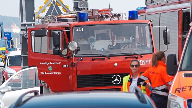 Das LF 8/6 der Feuerwehr Wörth, hier bei einem Einsatz im Sommer 2018, erhält die FFW Zinzendorf.