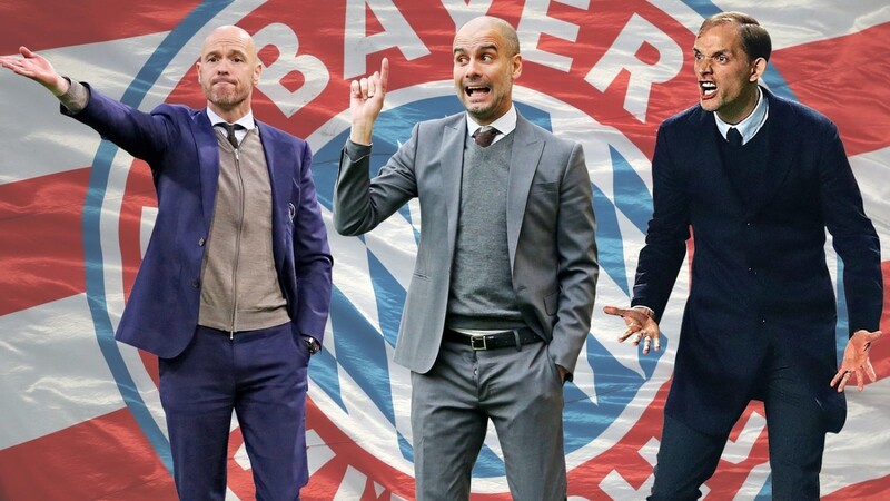 Kandidaten für den Job als Bayern-Trainer ab Sommer 2020 (v.l.): Erik ten Hag, Pep Guardiola und Thomas Tuchel.