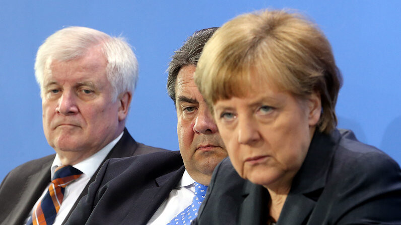Seehofer, Gabriel, Merkel: Einigung in Berlin.