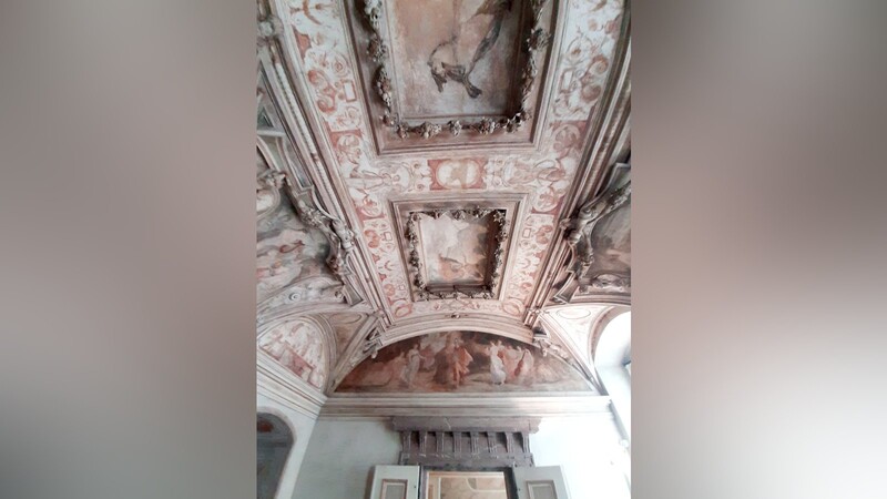 Gewölbedetail im Kabinett des Italienischen Baus mit Stuckaturen von Carlo di Cesare del Palagio