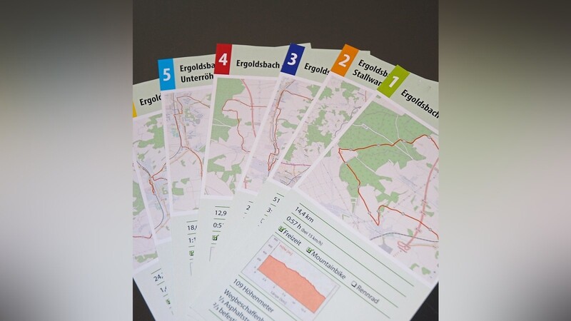 Für sieben Radrundwege um Ergoldsbach gibt es je einen Flyer zur Information für Radler und Spaziergänger.