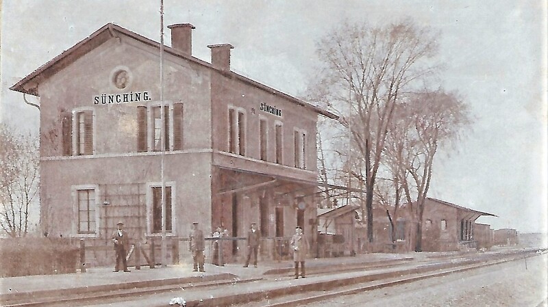 So sah der Sünchinger Bahnhof zu früheren Zeiten, vor gut 100 Jahren, aus.