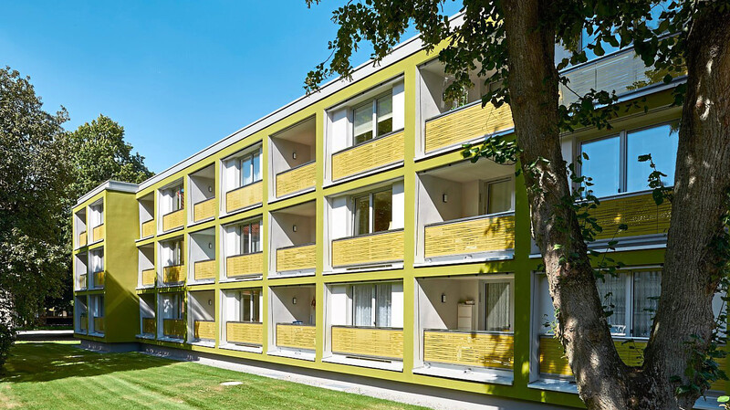 An der Schützenstraße 28 und 34 hat die Landshuter Wohnungsbau Genossenschaft neue Mehrparteienhäuser errichtet.