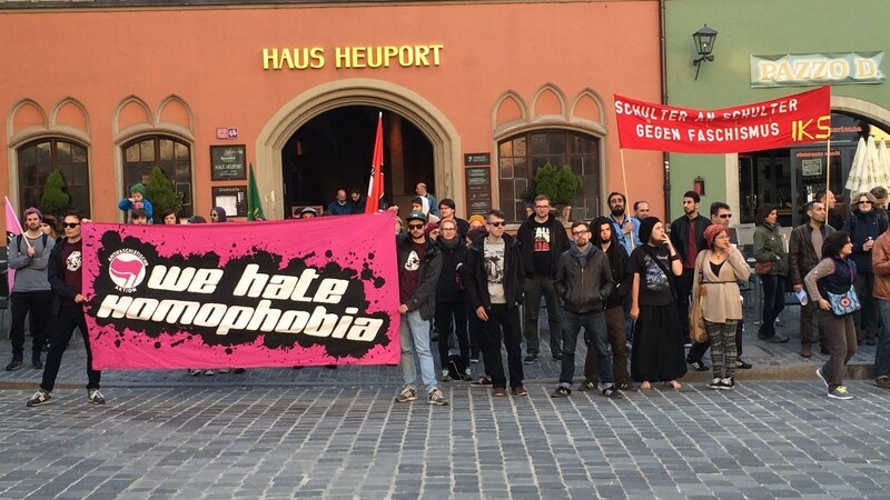 Die antifaschistische Bewegung "Anita F" hatte zum Boykott der Voderholzer-Rede aufgerufen. (Fotos: Eva Hinterberger)
