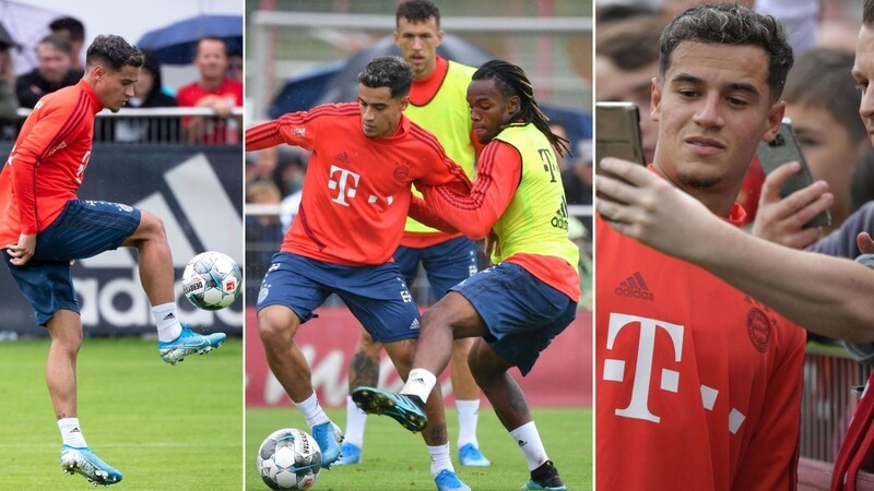Die erste Trainingseinheit von Philippe Coutinho beim FC Bayern.