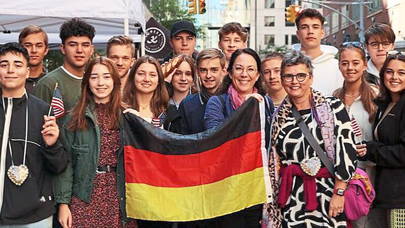 In New York unterwegs waren diese Gruppe von GGM-Schülern und ihre Lehrer in New York auf Einladung des Goethe-Instituts.