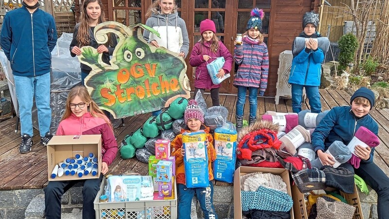 Die Strolche vom Obst- und Gartenbauverein Laub haben mit ihren Ersparnissen wichtige Hilfsgüter für Kinder in der vom Krieg erschütterten Ukraine gekauft.