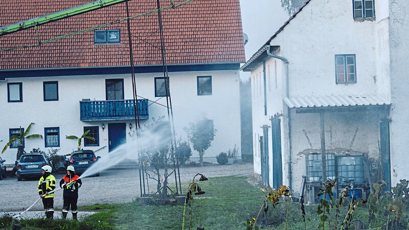 Die Feuerwehr beim "Außenangriff".