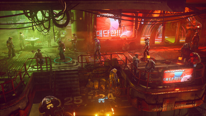 Schnelle Kämpfe gegen Horden von Gegnern in einer futuristischen Metropole: Das Action-Spiel "The Ascent" wirkt auf ersten Bildern wie ein Mix aus "Cyberpunk 2077" und "Diablo".