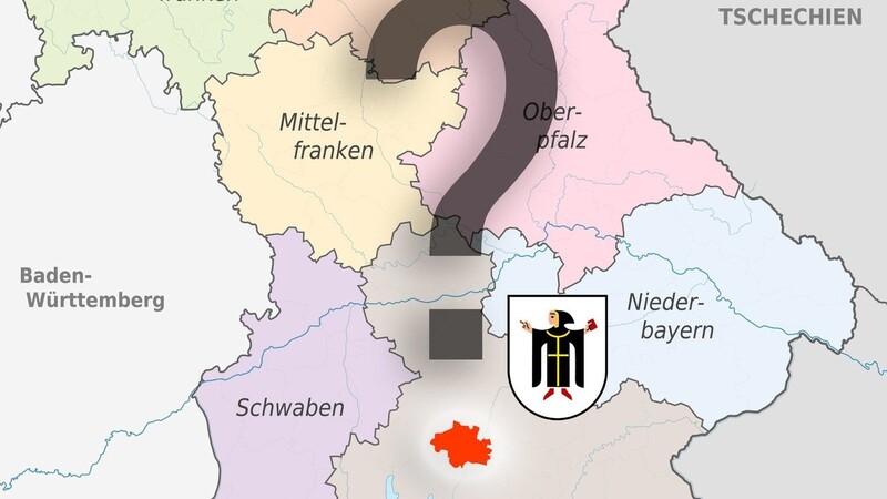 Eine Möglichkeit, wie die künftigen Grenzen der Regierungsbezirke innerhalb Bayerns verlaufen könnten. Noch steht dahinter allerdings ein großes Fragezeichen. Die Umstrukturierung ist der erste Zuschnitt der Regierungsbezirke seit 1837.