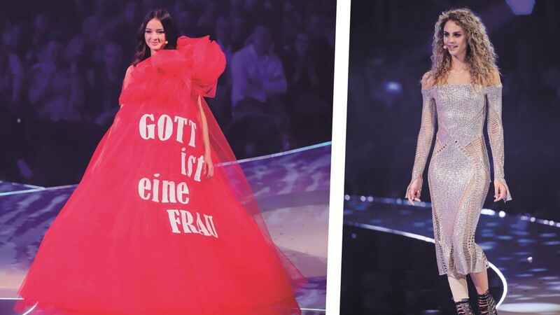 Beim GNTM-Finale gab's Models in Tüllkleidern, hier Cäcilia (links), und eine Dramaqueen als Siegerin: Simone.