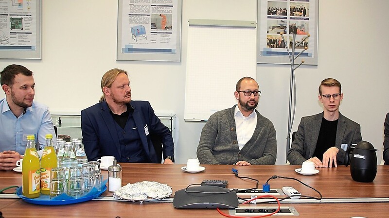Erfahrungsaustausch zwischen Unternehmern und Wissenschaftlern: Heiko Muhr, Sascha Baier, Andrej Schulz und Wolfgang Aumer (von links).