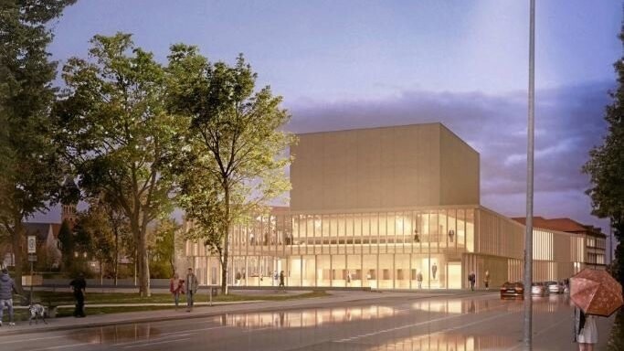 Der Siegerentwurf für den Neubau des Stadttheaters stammt vom Konstanzer Büro "bächlemeid". Grafik: