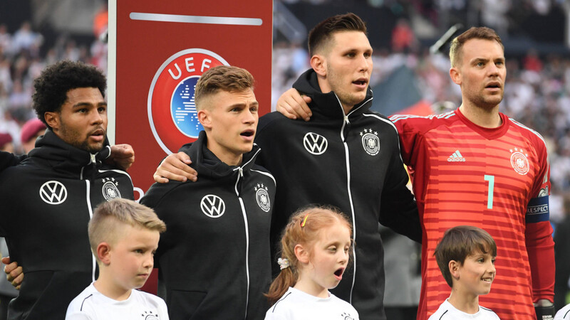 Bayern-Stars im DFB-Team: Serge Gnabry, Joshua Kimmich, Niklas Süle und Manuel Neuer (v.li.).