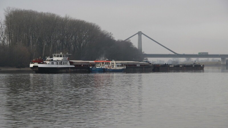 Bei dichtem Nebel ist am Donnerstag auf der Donau bei Metten ein Schiff auf Grund gelaufen.
