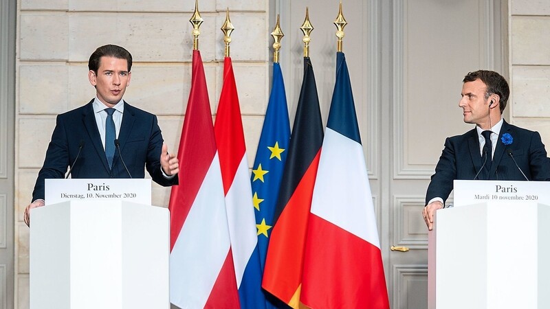 Österreichs Kanzler Sebastian Kurz (l.) und Frankreichs Staatspräsident Emmanuel Macron wollen im Kampf gegen islamistischen Terror stärker zusammenarbeiten.