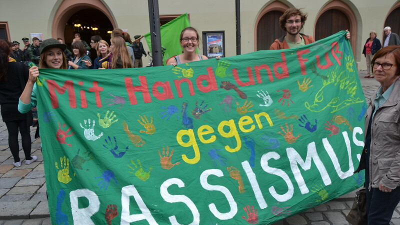 Fotos von der NPD-Kundgebung in Landshut. (Fotos: is/seg)