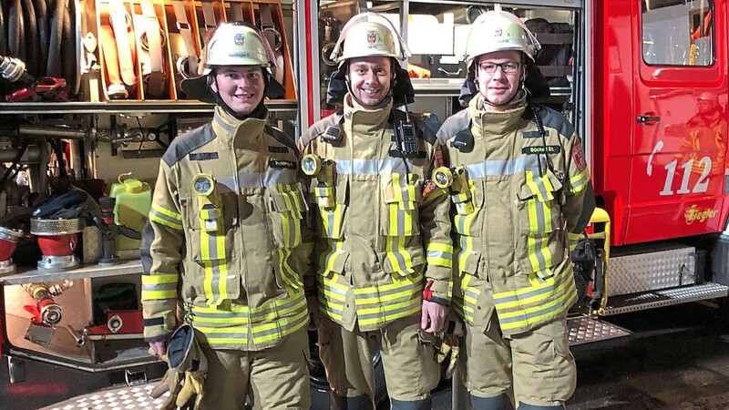 Fabian Reittinger, Franz Engl und Stefan Bücherl sind Feuerwehrmänner mit Leib und Seele. Für die Ladder-Crossing-Challenge nahmen sie sich gerne Zeit.