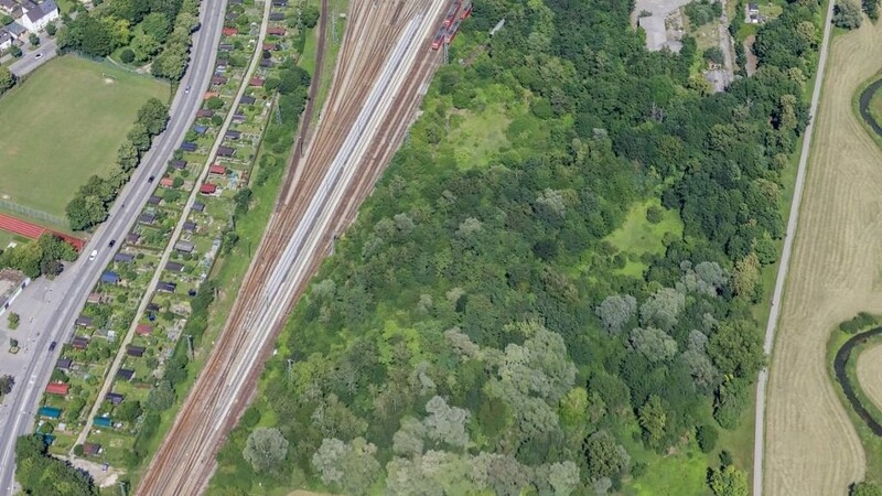 Das Bahnhofswald-Grundstück aus der Luft.
