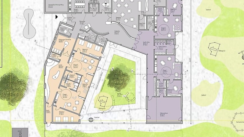 So sieht der geplante Grundriss des Kindergartens aus.