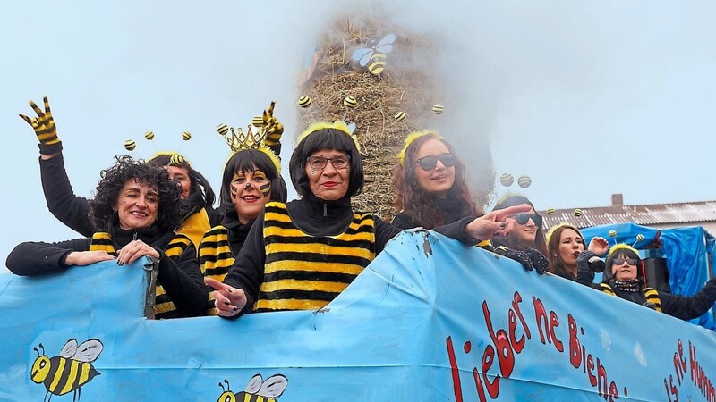Die Damen der FFW Köfering waren beim Fasching 2018 als summendes Volk dabei, als ob sie das erfolgreiche Volksbegehren "Rettet die Bienen" bereits vorausgeahnt hatten.