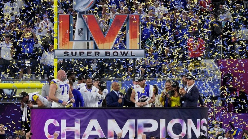 Großer Jubel bei den Super-Bowl-Champions von den Los Angeles Rams.