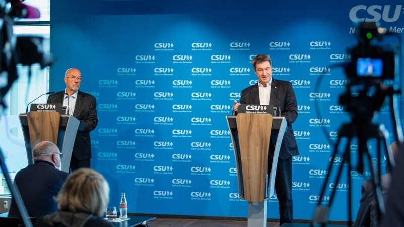 CSU-Chef Markus Söder (r.), bezeichnet das Verhältnis zum Wirtschaftsdachverband vbw und dessen Präsident Wolfram Hatz als "strategische Partnerschaft ohne Kumpanei".