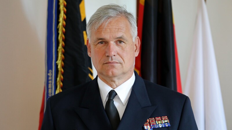 Admiral Kay-Achim Schönbach, Inspekteur der Deutschen Marine, im Juli 2021 im Marinekommando.