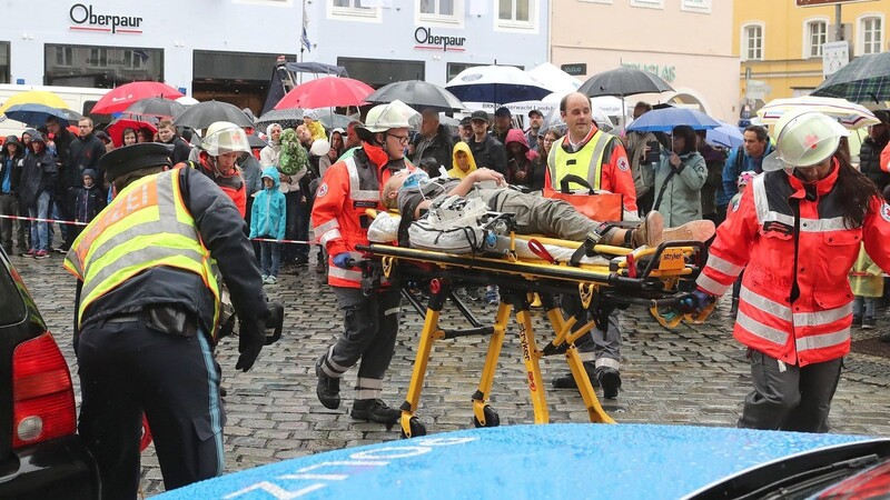 Trotz des regnerischen Wetters kamen zahlreiche Besucher in die Innenstadt zum zweiten Landshuter Tag der Hilfsorganisationen.
