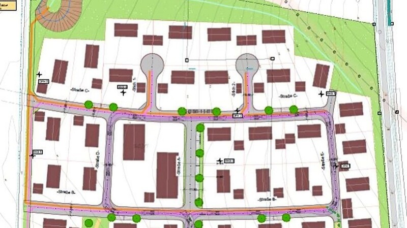 So sieht die neue Planung für das Baugebiet "Nördlich Schulgelände" in Elsendorf aus. Die größeren Baukörper sind jetzt ins Zentrum gerückt.