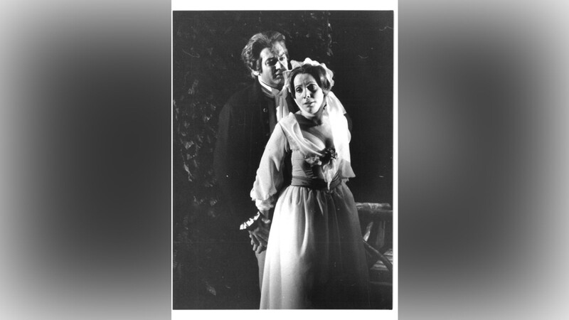 Brigitte Fassbaender mit Plácdio Domingo in Kurt Horres' Inszenierung von Jules Massenets Oper "Werther" im Nationaltheater (1978).