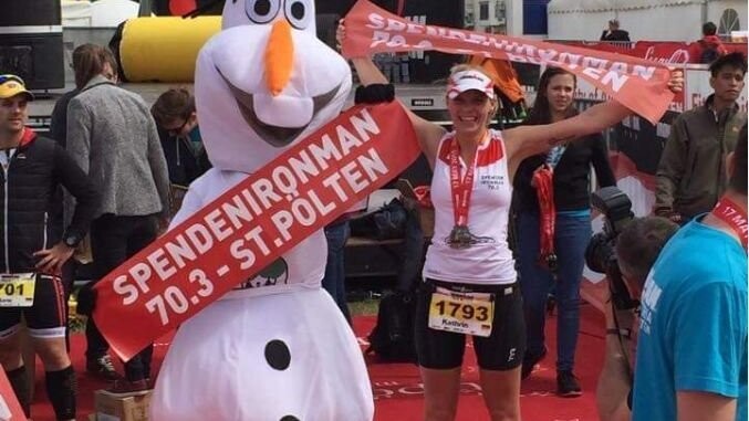 Kathrin Resch hat beim Ironman 70.3 St. Pölten teilgenommen und ihn in 7 Stunden und 32 Minuten geschafft. (Foto: privat)
