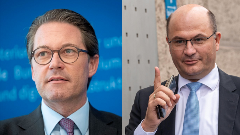 Bundesverkehrsminister Andreas Scheuer (links) und Bayerns Finanzminister Albert Füracker wurden in ihren Bezirken als CSU-Vorsitzende bestätigt.