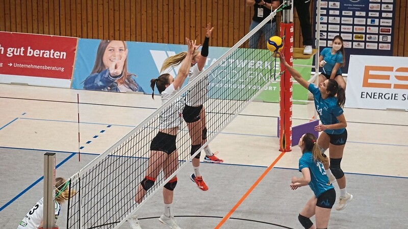 In der Zweiten Volleyball-Bundesliga Süd der Frauen treten auch vier Nachwuchsteams an (in weiß: VCO Dresden).