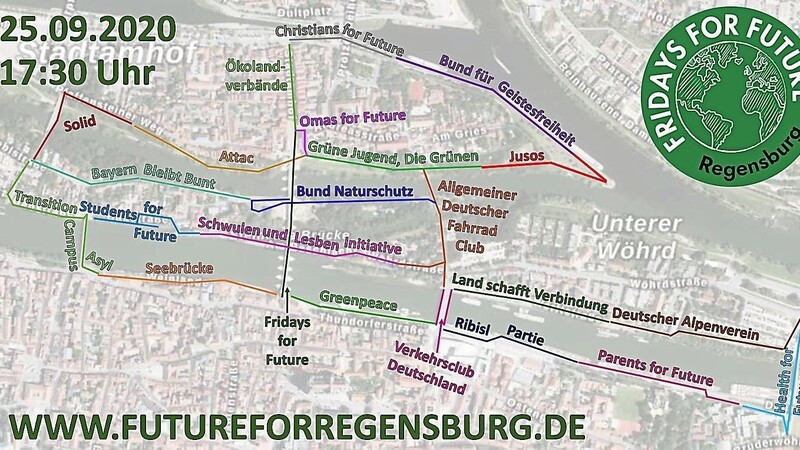 Die Standorte der einzelnen Versammlungen rund um die Donau.