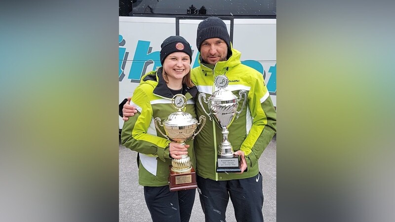 Die Ski-Vereinsmeister des TSV Gerzen: Lisa Ostner und Robert Huber.