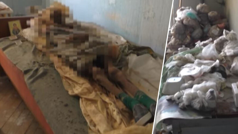 Grusel-Fund in der Ukraine! Diese Leiche fanden Ermittler in der Wohnung einer verwahrlosten 77-Jährigen. Warnung: Die folgenden Bilder sind nichts für schwache Nerven.