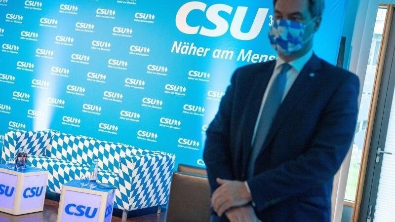 Markus Söder (CSU), Ministerpräsident von Bayern, beim virtuellen CSU-Parteitag.