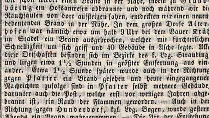 Über eine Volksversammlung in Pfatter wurde am 15. Mai 1849 berichtet.
