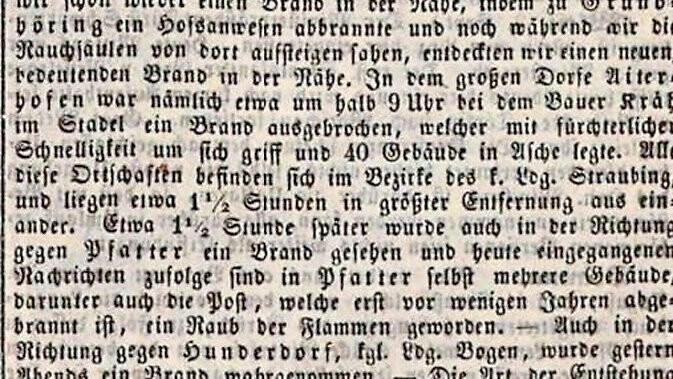 Über eine Volksversammlung in Pfatter wurde am 15. Mai 1849 berichtet.