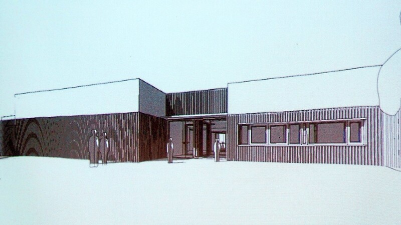 Der Eingangsbereich des neuen Kindergartens als Entwurf.