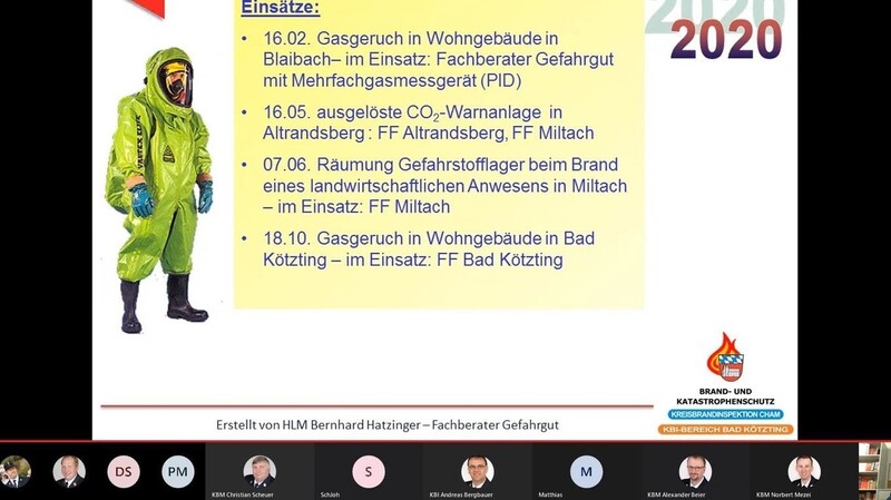 So sah die diesjährige Versammlung über Microsoft Teams aus, rechts unten am Bildschirm der Leiter der AG-GU, Bernhard Hatzinger.